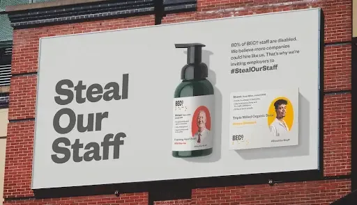 Soap Brand Beco's campaign to help people with disabilities.