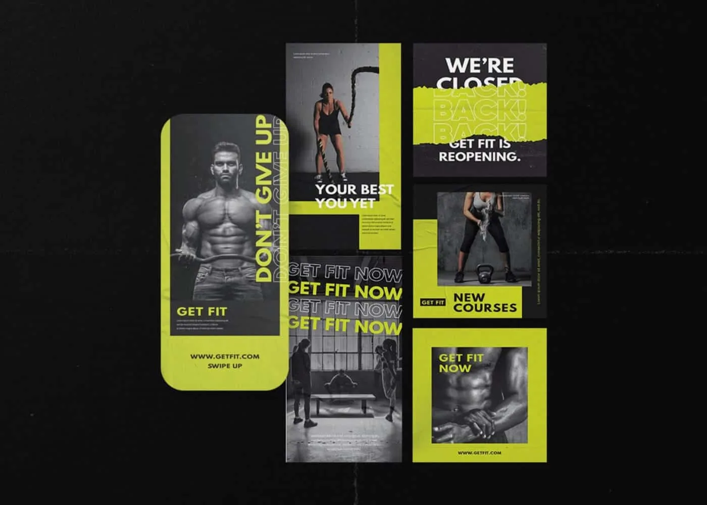 Fitness Neon Social Media Posts