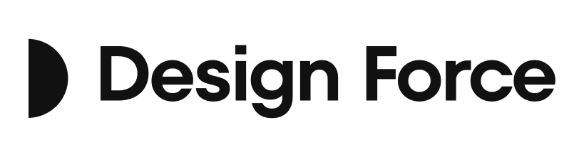 Design Force logo in black text with partial circle on left side