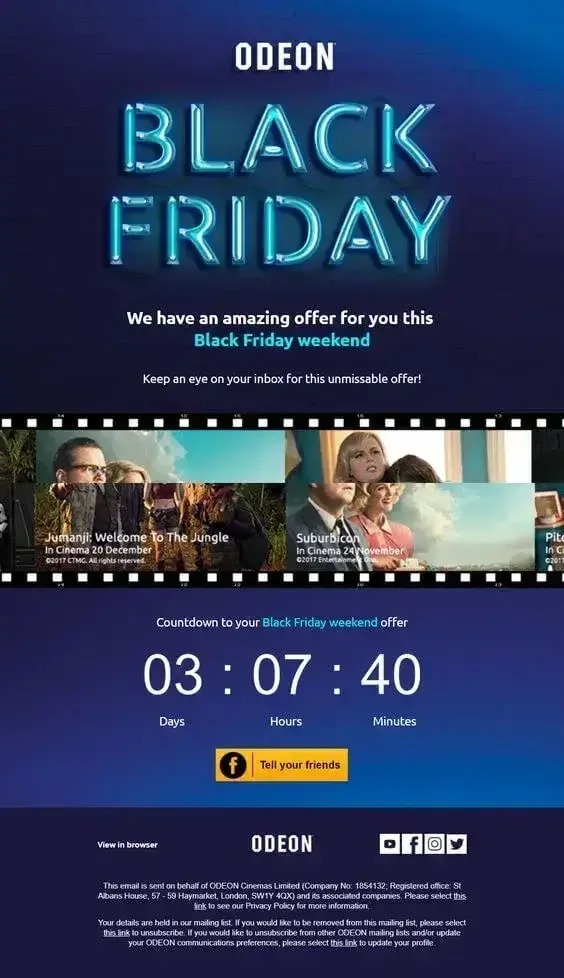 Odeon pre teaser countdown campaign