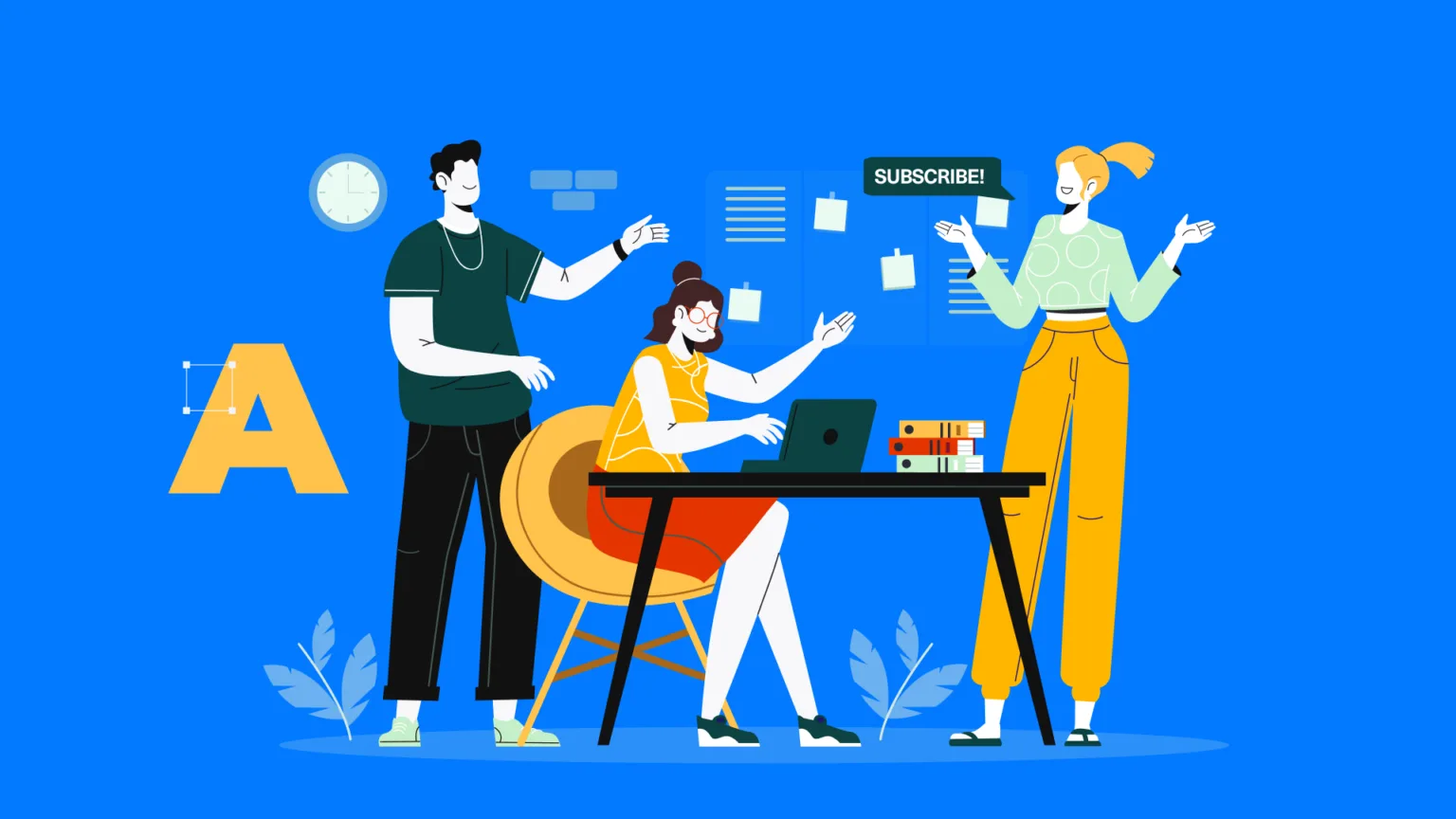 Design team collaborating on a design subscription workflow