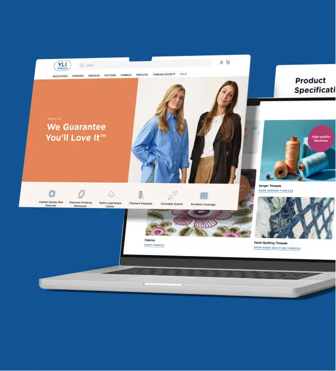 YLI Threads website by Design Force