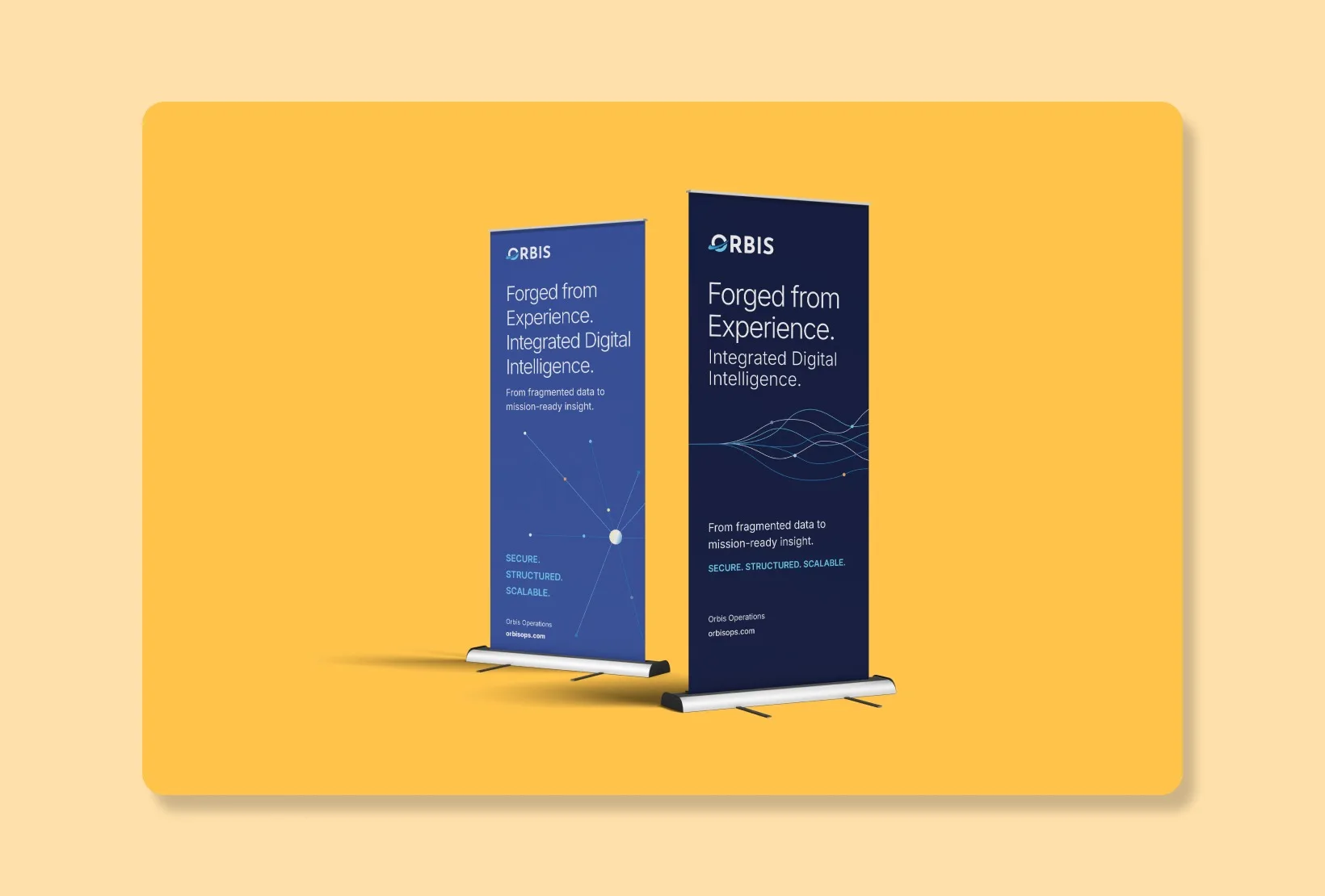 pop-up banners featuring integrated digital intelligence messaging
