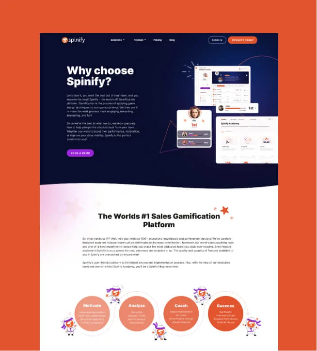 Spinify website by Design Force