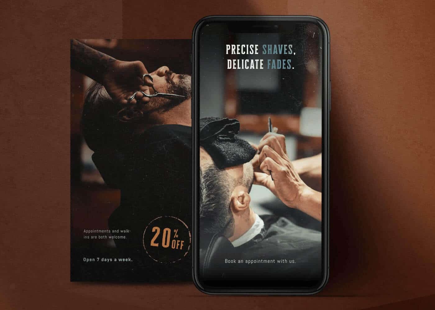 Design Force Digital Barber Shop - Social Media Design Mockup