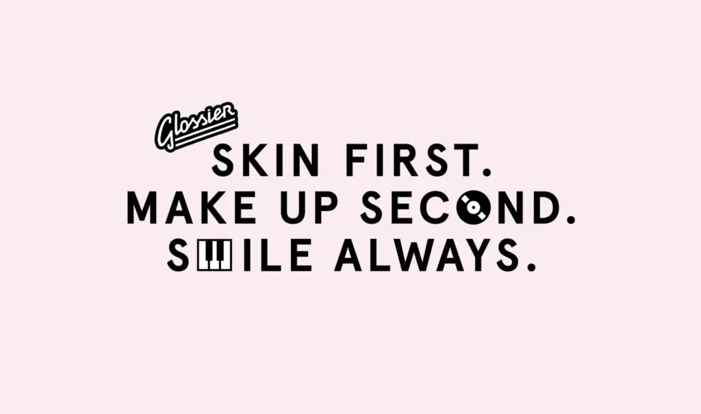 image of Glossier's campaign "Smile Always". Example of consumer-driven branding.