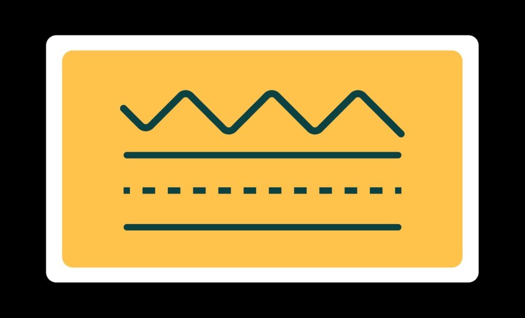 Three types of lines: zigzag, solid, and dashed on a yellow background.