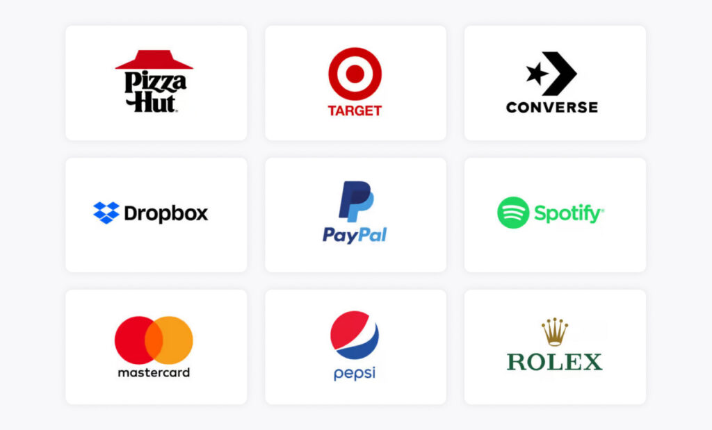 Examples of combination mark logos combining symbols and wordmarks in brand identity systems.