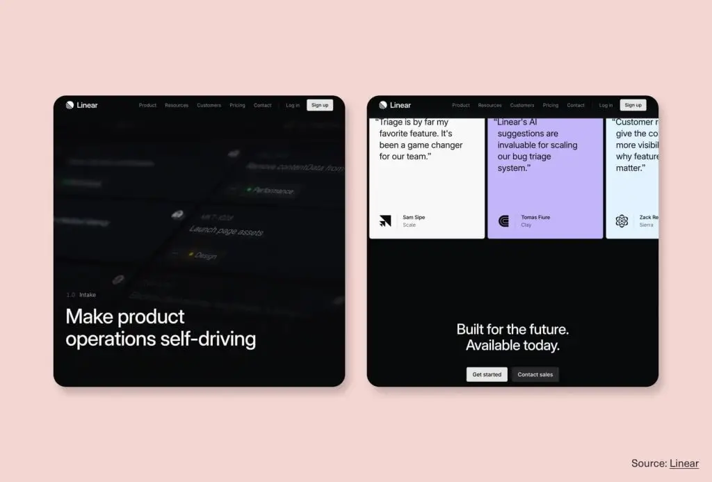 Stripe mobile website design example showing a polished responsive layout and consistent brand experience across smaller screens.
