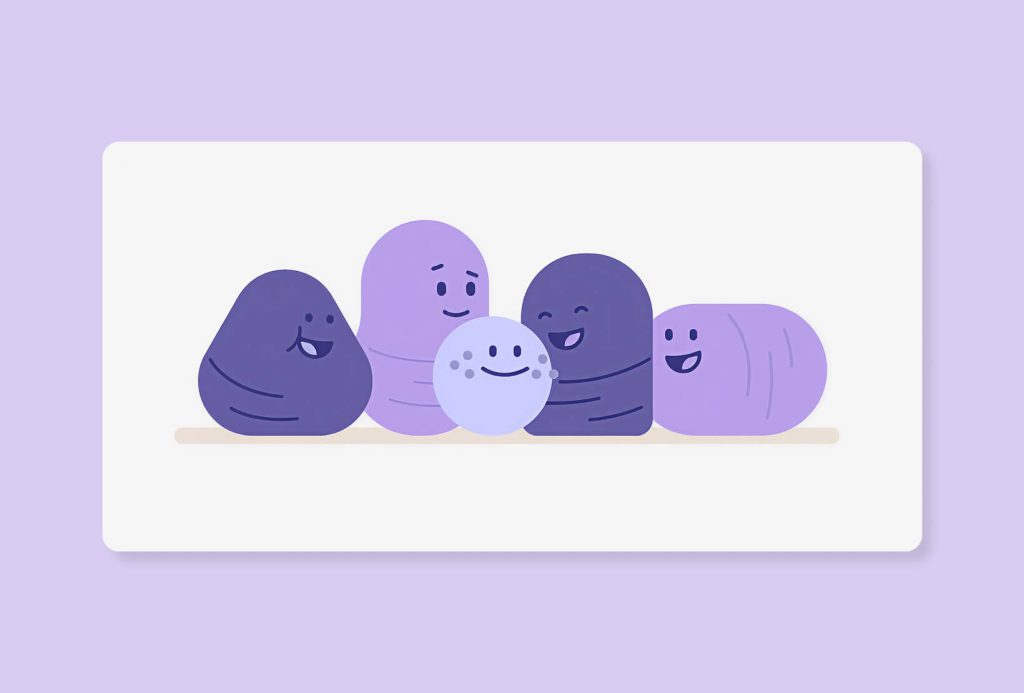 Custom brand illustrations used to create distinctive and memorable social media content.